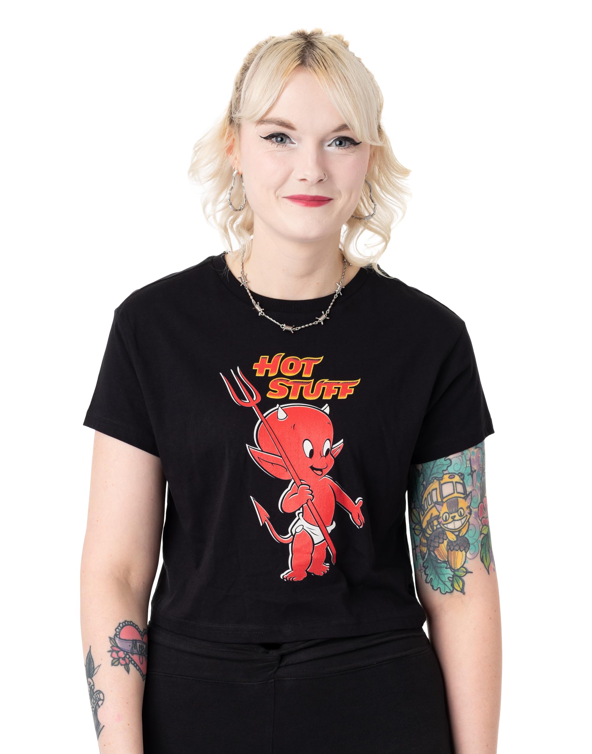 Vanilla Underground Hot Stuff Womens Black Hot Stuff Crop Cropped Short Sleeved T-Shirt (Xxx-Large) from B&Q