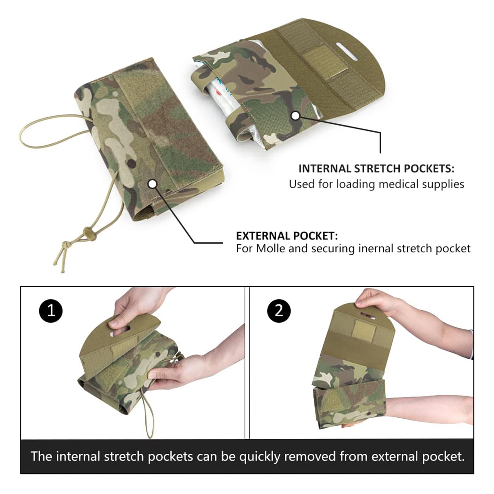 WLXW Bolsa Médica Táctica Bolsa Primeros Auxilios MOLLE EMT Bolsa Multiusos IFAK Bolsa Portátil Traumatismos Nailon 800D para Cinturón Chaleco Tácticos(CP)