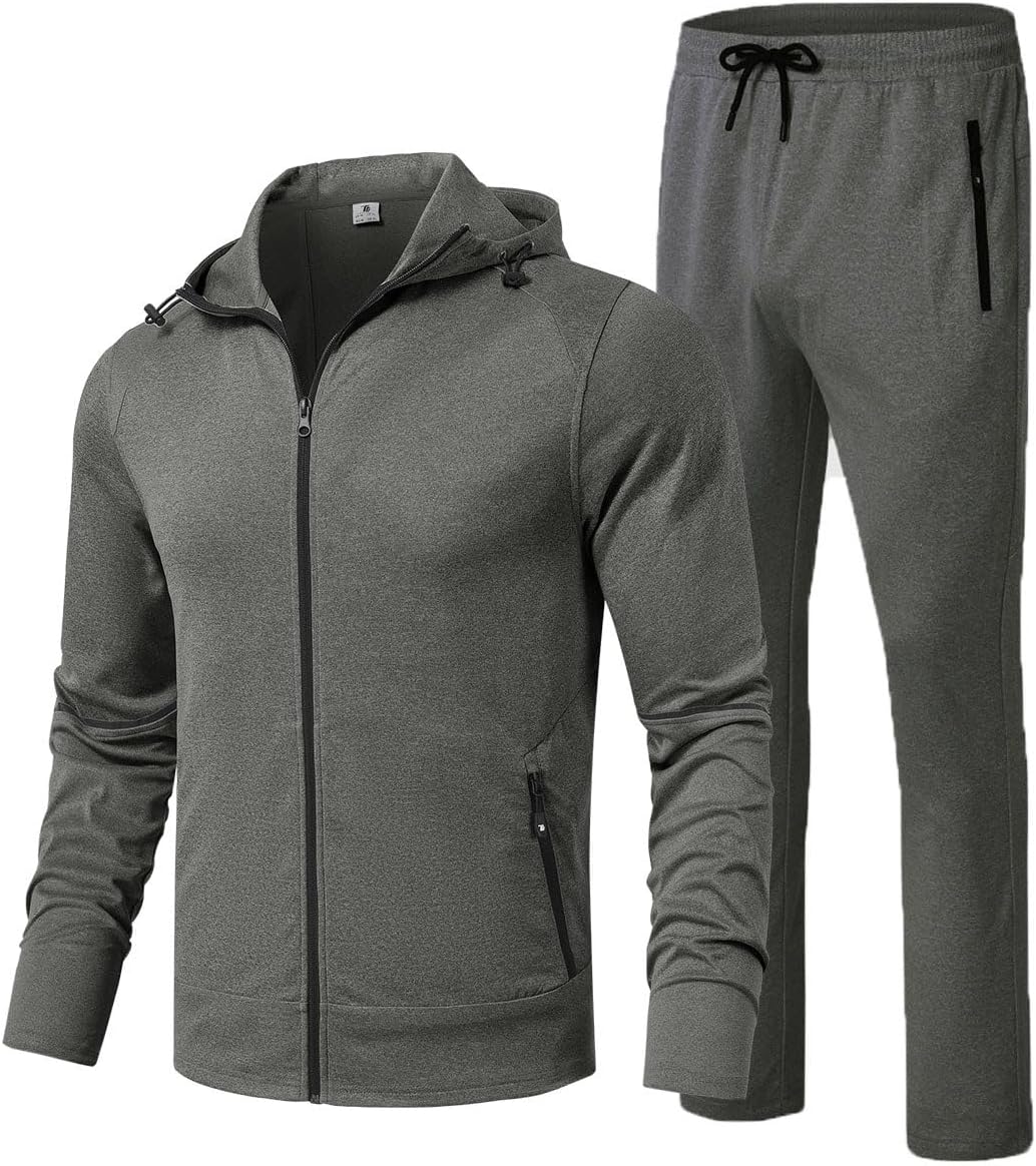 Gopune Men's Tracksuit 2 Pieces Set Hoodie Sweatsuits Full Zip Athletic Jogging Suits Long Sleeve Casual Sports Outfits