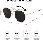 SOJOS Small Square Polarized Sunglasses for Men and Women Polygon Mirrored Lens SJ1072