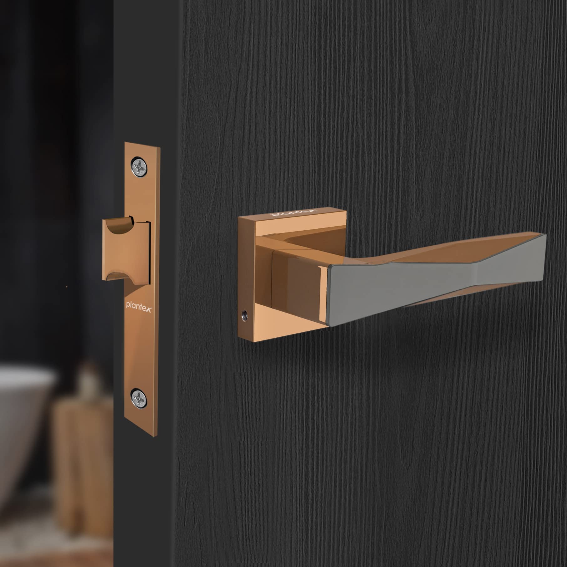 Plantex Heavy Duty Door Lock – Door Lock for Bathroom/Mortise Keyless Door Lock for Store Room/Balcony/Office with Baby Latch (7085 - PVD Choco & Satin Black Matt Finish) (B0B4SD688J) Amazon Price History, Amazon Price Tracker