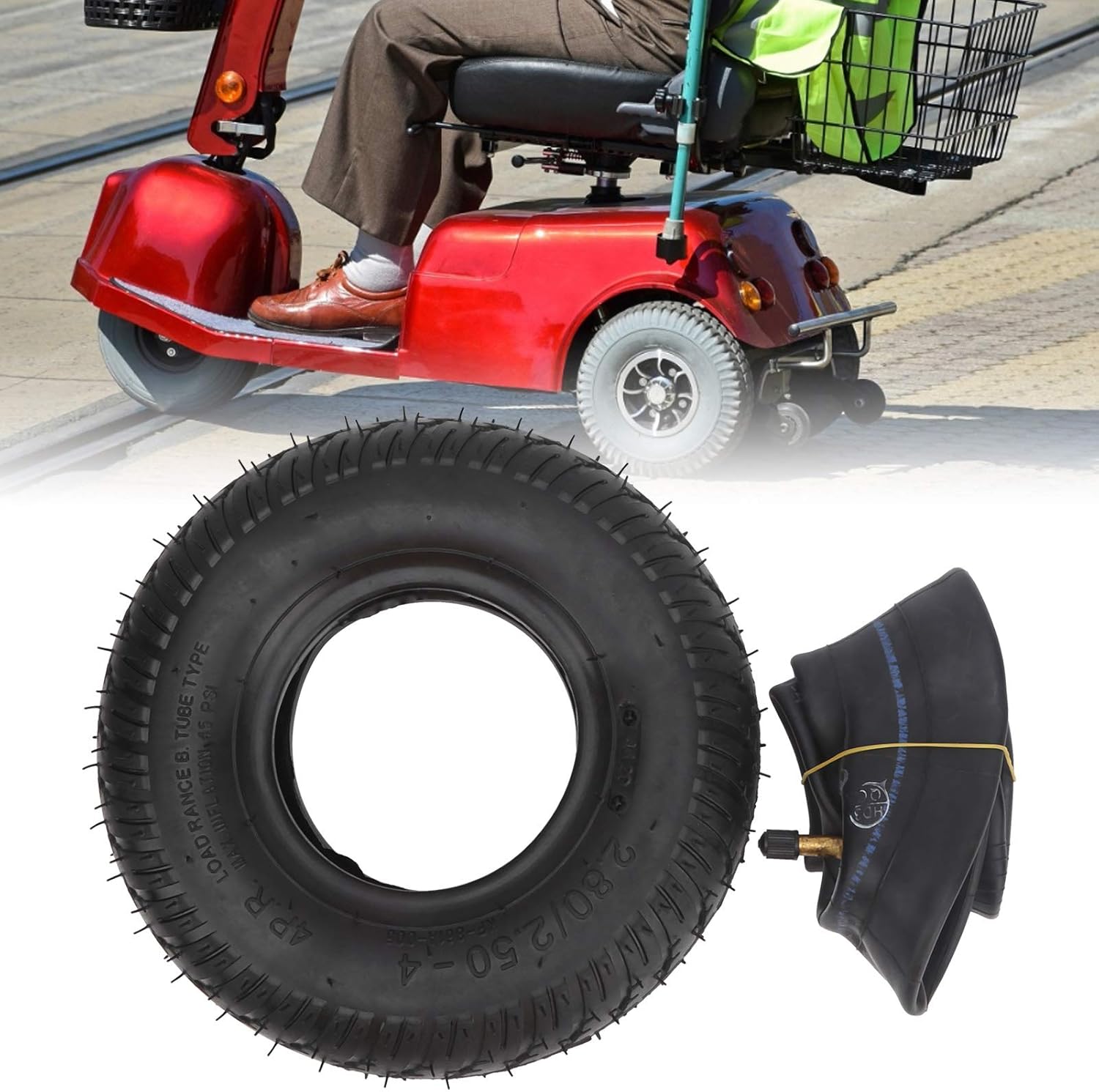 2.80‑2.50‑4 Electric Wheelchair Tire, Elderly Mobility Scooter Wheel