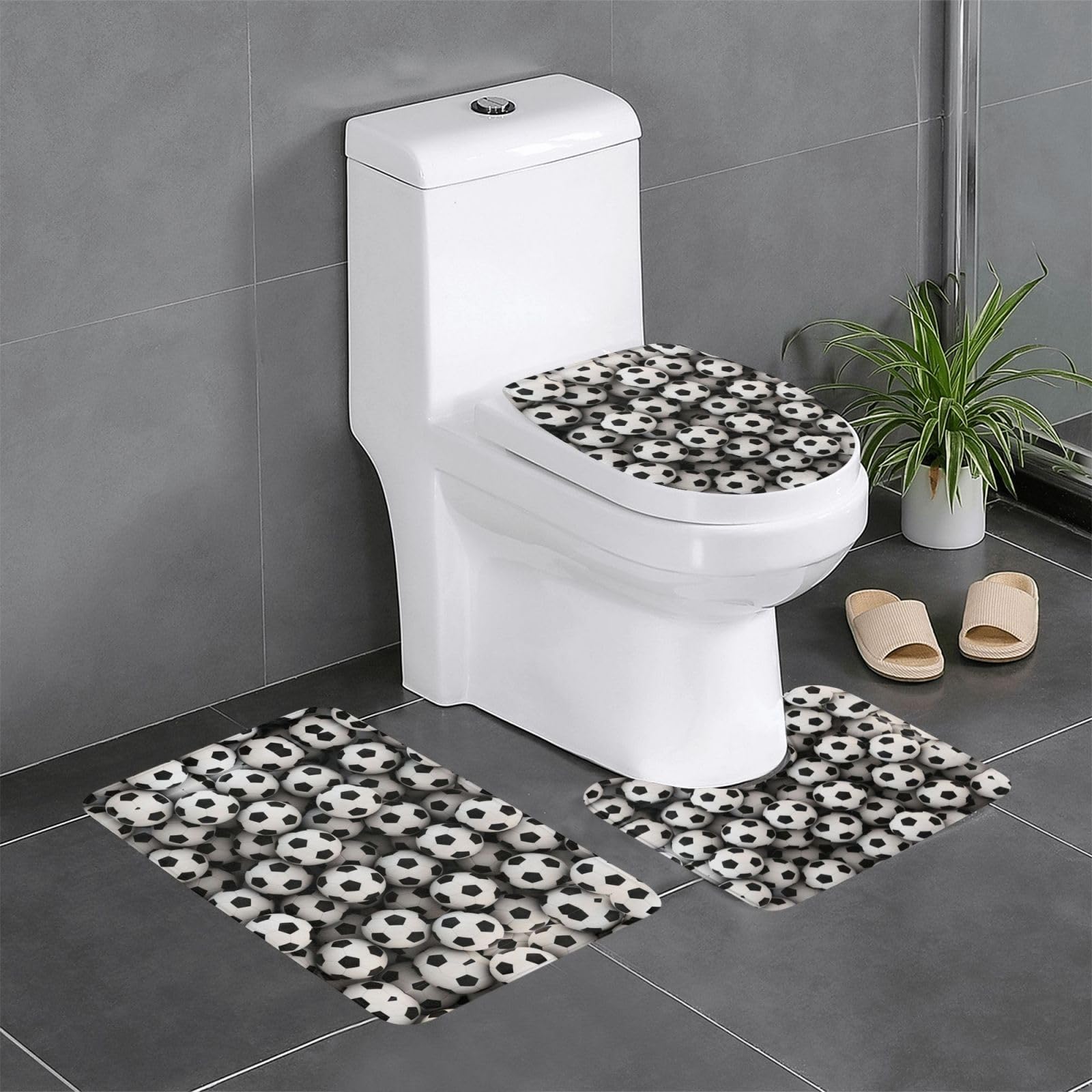 Tapis de bain football marin haut de gamme aux finitions soignées pour suite