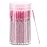100 Pcs Disposable Mascara Wands, Crystal Eyebrow Spoolies Brush for Eyelash Extensions, Pink Lash Brushes with Container