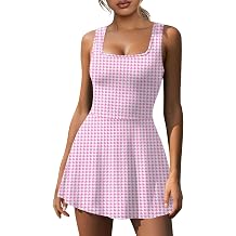 NIASHOT Womens Athletic Dress with Built-in Shorts & Pockets Workout Tennis Golf Active Wear U Neck A-line Dresses