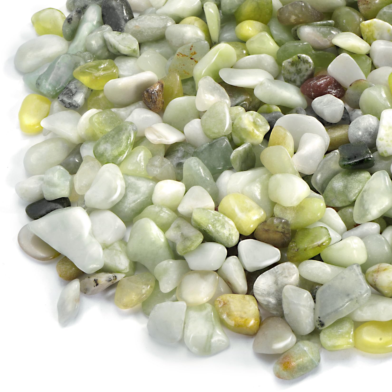 RUOJAS 2.2 lb Jade Pebbles for Indoor Plants, 3/8 Inch Polished Decorative Pebbles for Vase, Bamboo, Succulent, Garden Landscape Decoration River Stone