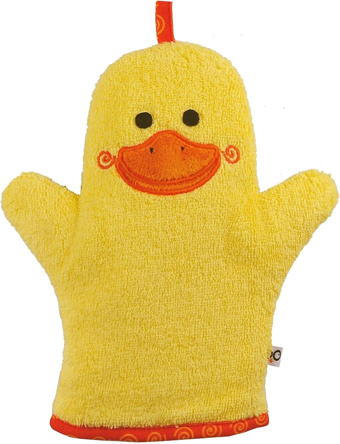 ZOOCCHINI Bath Mitt for Kids – 100% Cotton Terry with Soft Lining, Playful Animal Puppet Design for Fun Bathtime, One Size 5” x 9.25”, Elle the Elephant