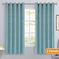 Vista 438 de BGment Room Darkening Curtains 95 Inches Long, Grommet Thermal Insulated Blackout Curtains with Wave Line and Dots Printed for Bedroom, 2 Panels