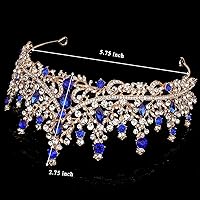 Vista 91 de TOBATOBA - Corona dorada para mujer, tiara de boda, corona de reina, corona de cristal, coronas de princesa real para ramos de flores, tocado