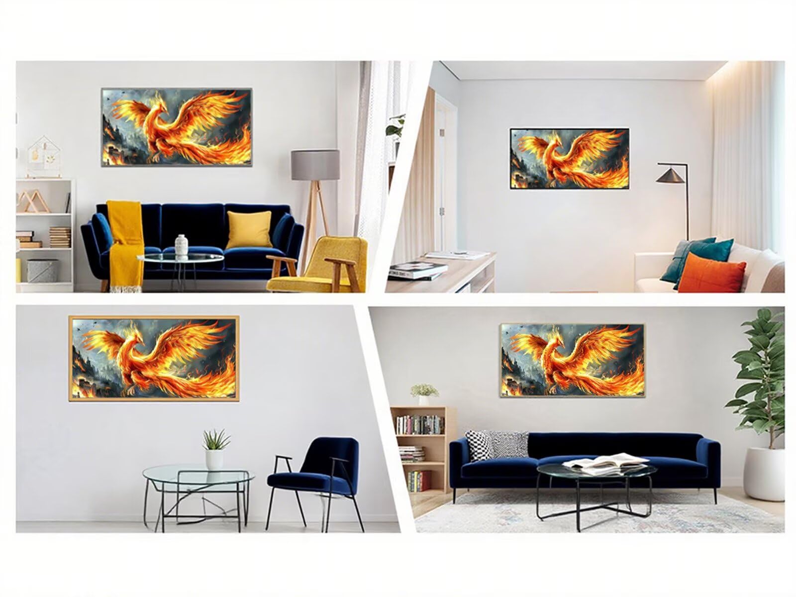 Diamentowe malowanie dla dorosłych duży rozmiar 100 x 50 cm, 5D diamentowe malowanie feniks malowanie diamentowe dziecko zamek haft diamentowy pełny zestaw akcesoriów, kreatywne hobby dla dorosłych