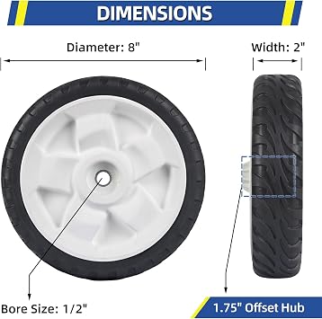 GIGOOL 119-0311 Front Drive Wheel, 8 Inch Lawn Mower Wheel Replace for Toro 137-4832 115-2878 Stens 205-360 Fit for Toro 20330 20339 20350 20370 20954, 2 Pack