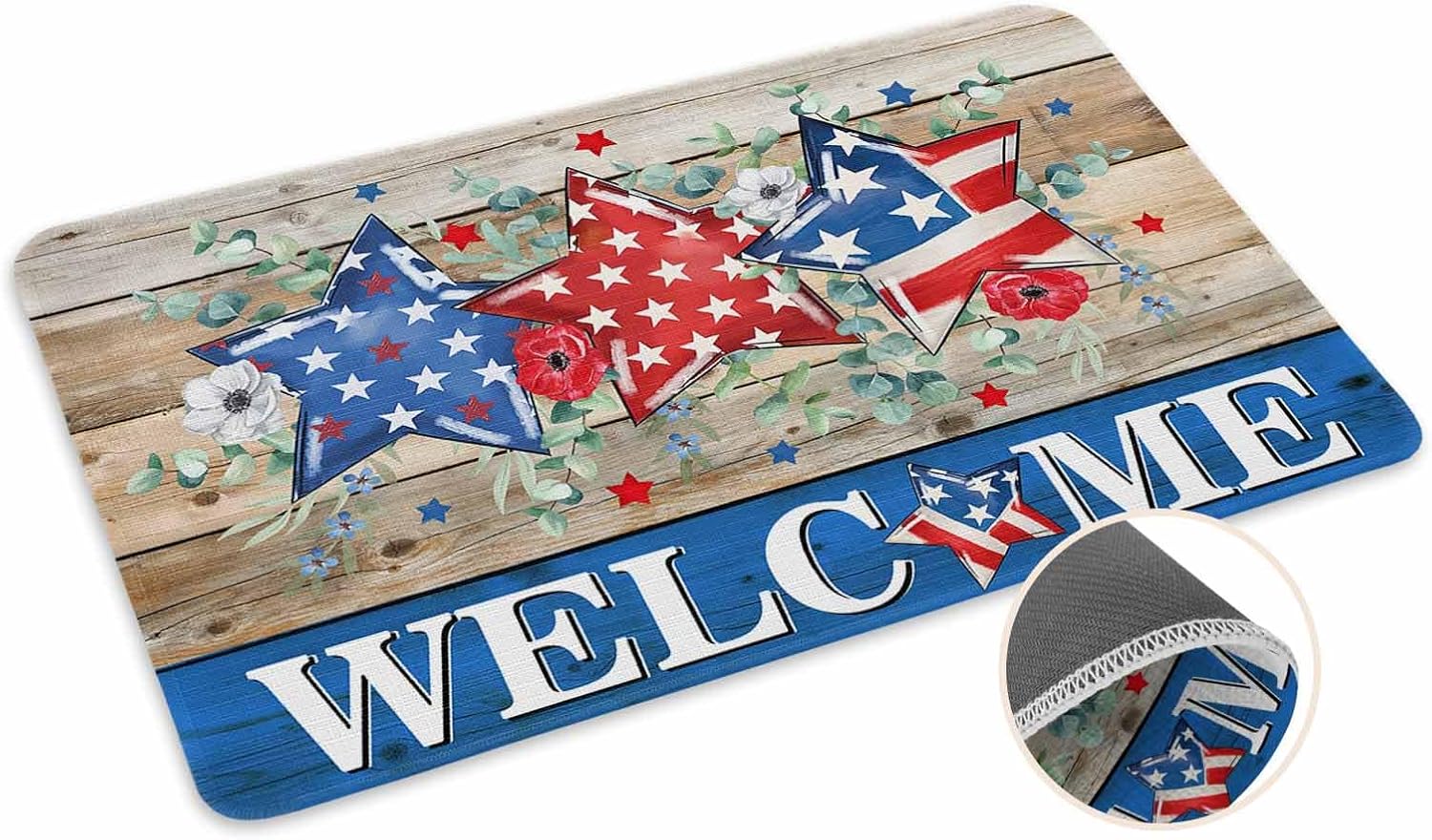 4th of July Doormat Rugs Outdoor/Indoor Patriotic Memorial