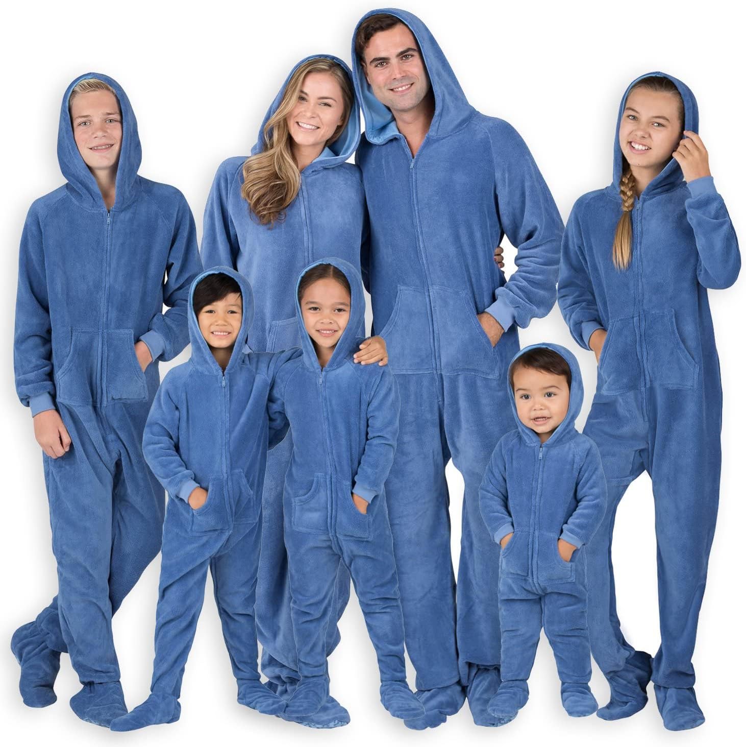 Footed Pajamas - Family Matching Hoodie Onesie | One Piece Boys, Girls, Men, Women Pjs and Pets Sweaters | Unisex