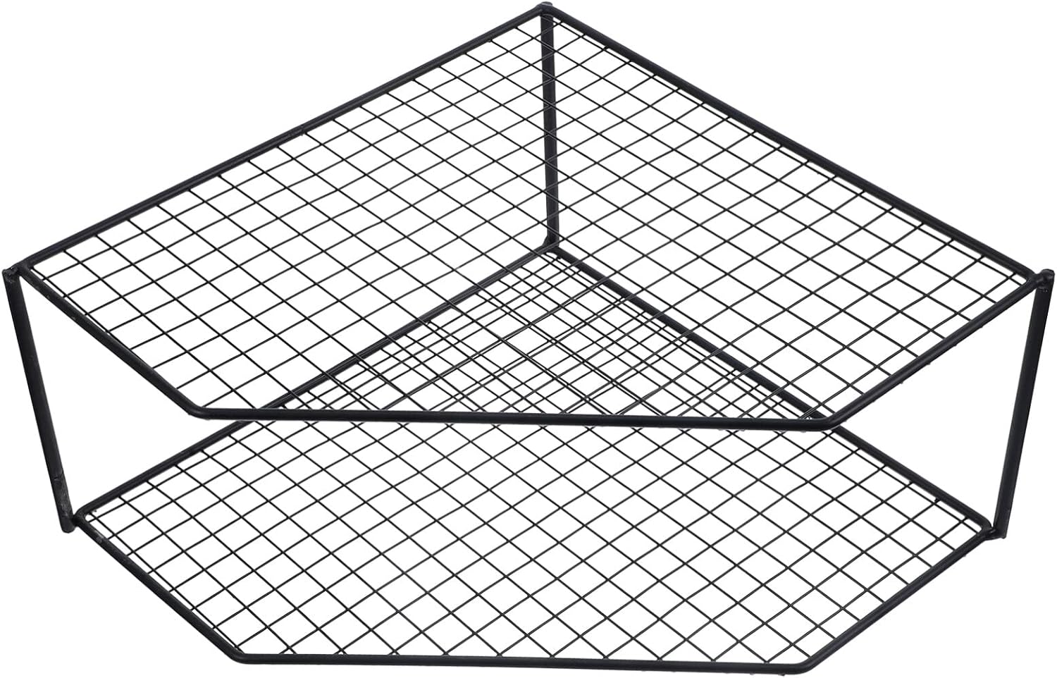 Kichvoe Desktop Shelf Shelf Countertop Organizer Corner Plate Rack 2Tier