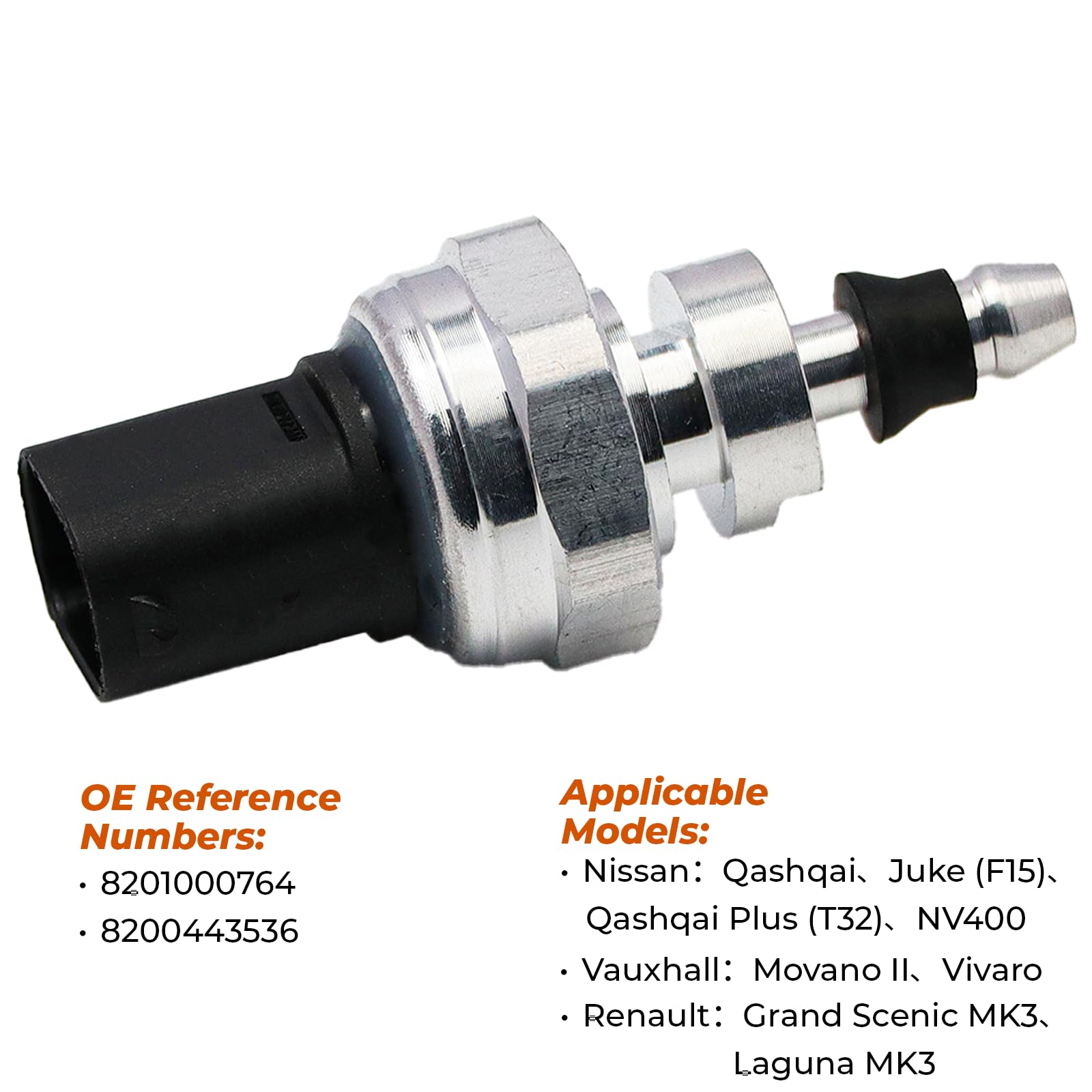 Sensore di pressione dei gas di scarico del turbocompressore per Movano II Vivaro Renault Grand Scenic MK3 Nissan Qashqai 8201000764, 8200443536