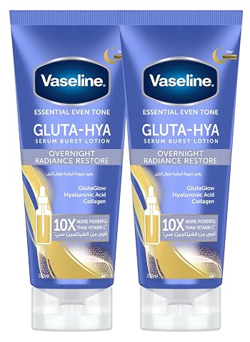Vaseline Gluta-Hya Serum Burst Lotion, Overnight Radiance Restore, with GlutaGlow Technology, Hyaluronic Acid and Collage