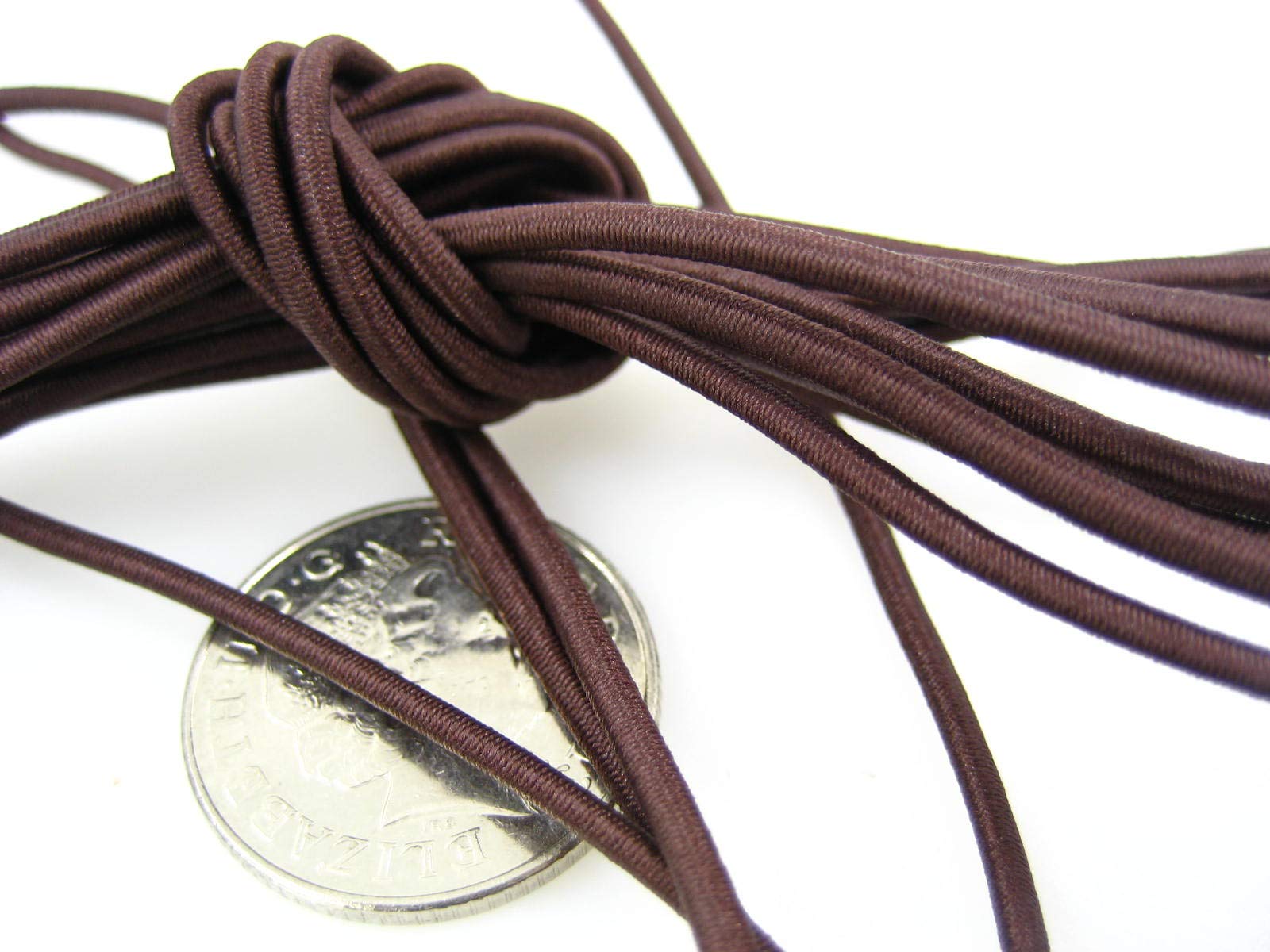 Ruban Cordon élastique Polyester Motif Léopard Marron Beige 5mm, X