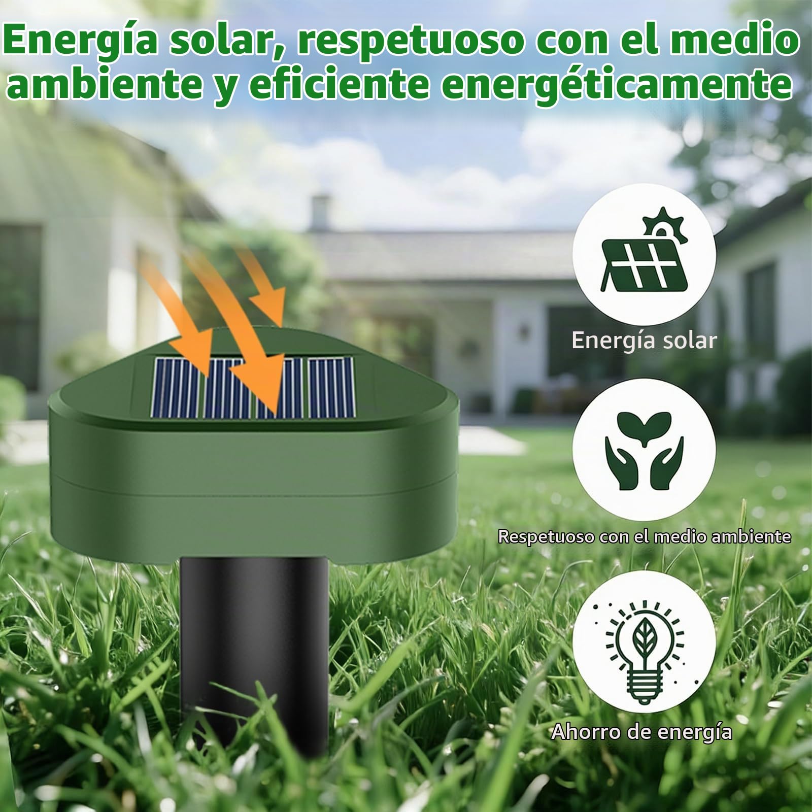 Solar Ultrasónico Ahuyentador de Topos 8 Piezas, Impermeable Repelente para Ratas Ultrasónico Solar Se Utiliza para Repeler Topos, Topillos, Serpientes y Lagartos Protege el Césped y Los Jardines