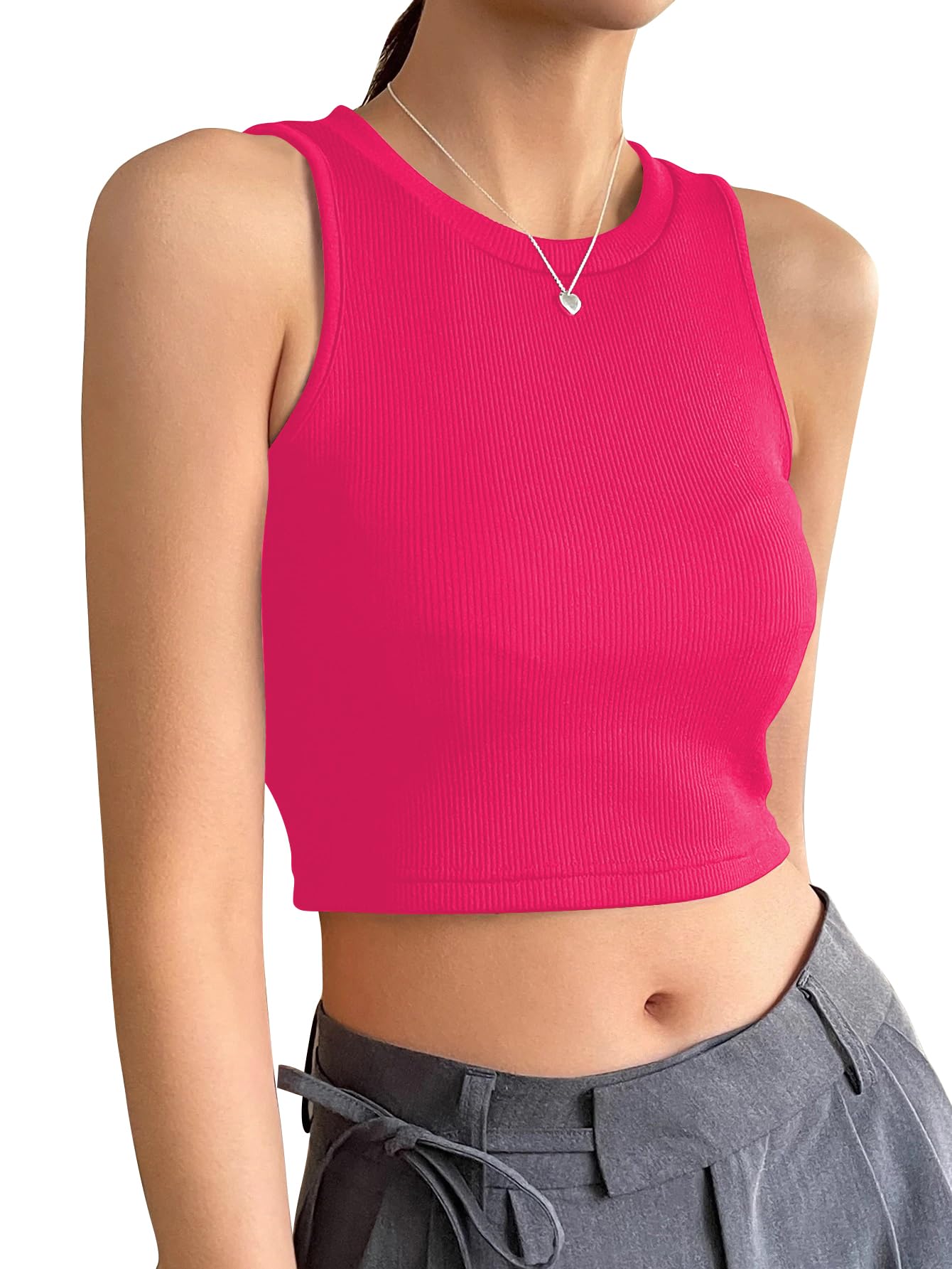 Toochki Top da donna Crop Top per Canotta da donna Activewear Tee Sport Western Casual Cotone Camisole