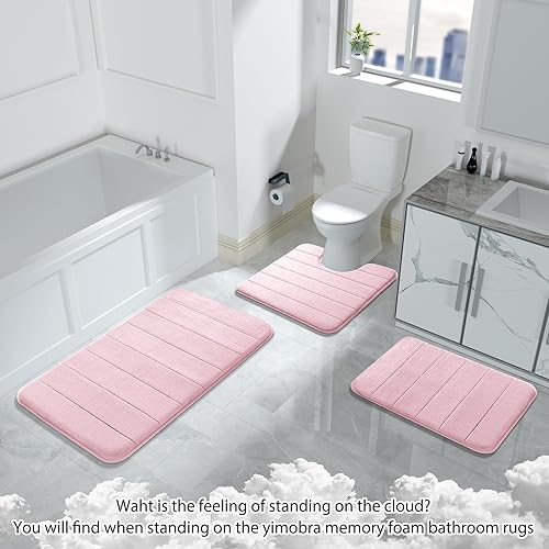 Miniatura 6 de Alfombra de baño de espuma viscoelástica, 24 x 17 pulgadas, cómoda, suave, antideslizante, súper absorbente, de secado rápido, alfombra de baño para
