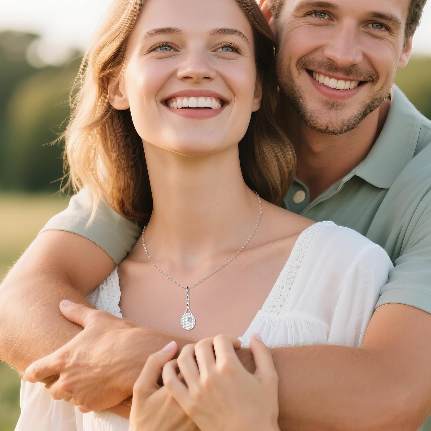 Tennis Racket Necklace S925 Sterling Silver Tennis Sports Pendant Sport Jewelry Gifts for Men Women - Image 5