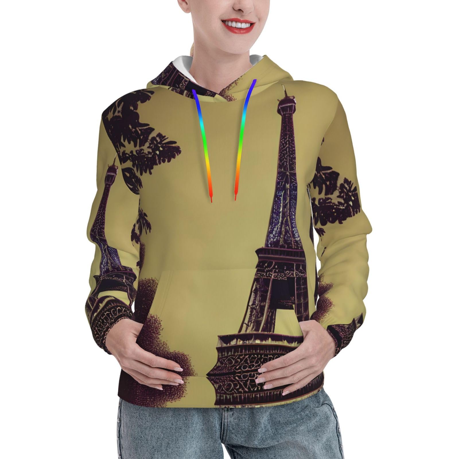 Pull graphique ajusté Tour Eiffel contre le froid sans perdre son style - 8