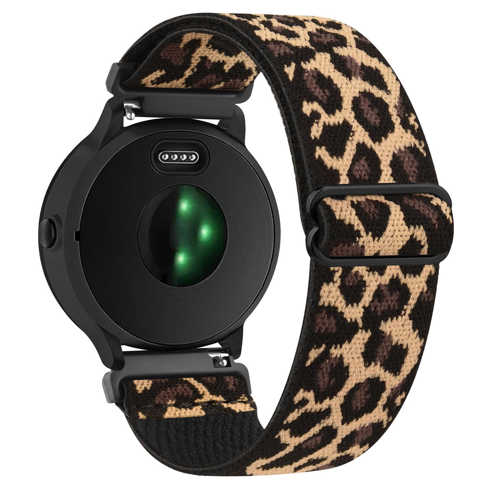 Garmin forerunner Compatible Elastic strap for Garmin Forerunner 55, 645, 245 (Leopard), 20mm Soft Nylon Watch Bands - Image 2