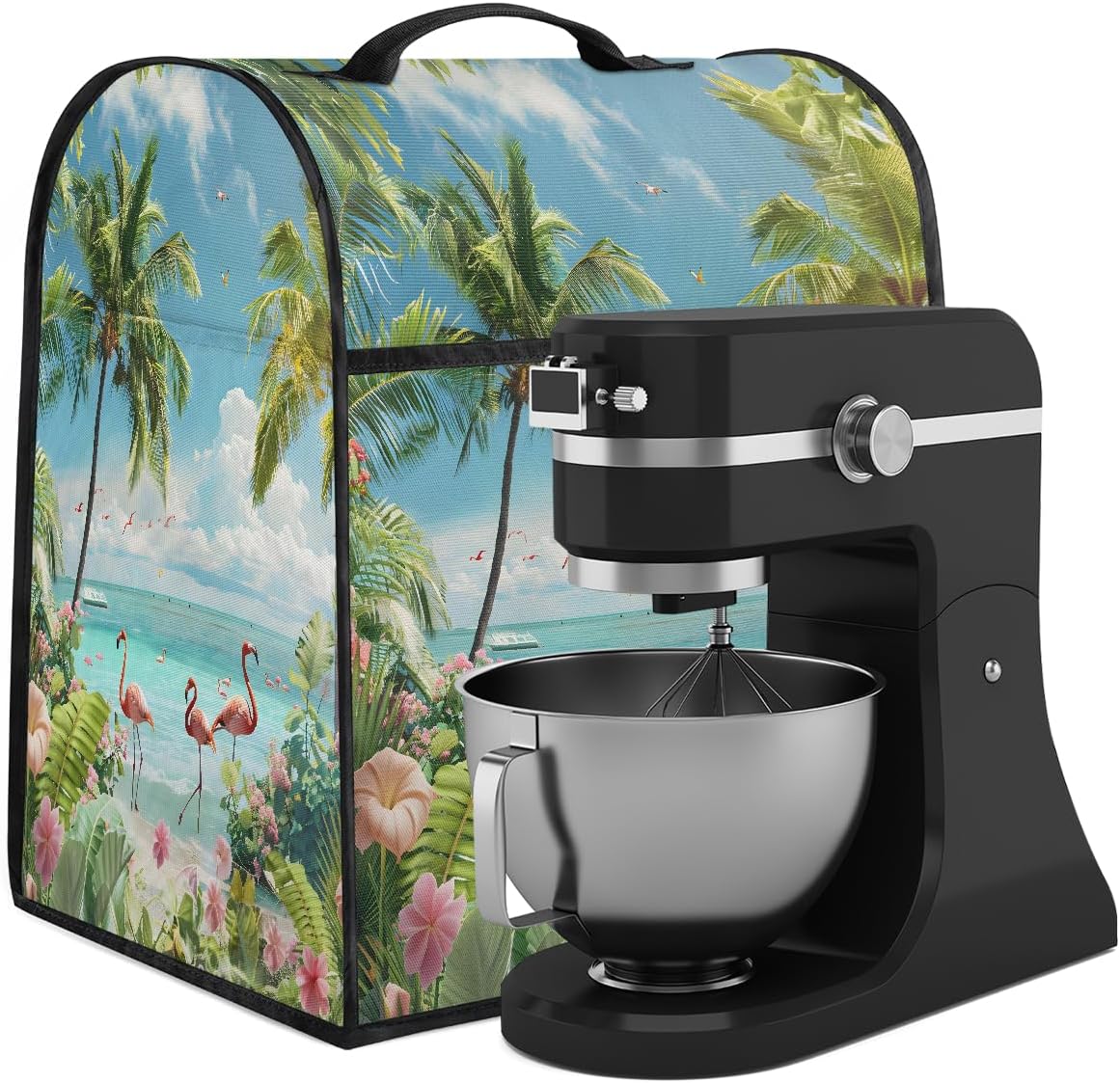 cfpolar Kitchen Aid Mixer Cover Compatible with 6-8 Quarts Summer Flamingo Flowers Stand Mixer Cover Kitchen Aid Mixers Accessories Appliance Organizer