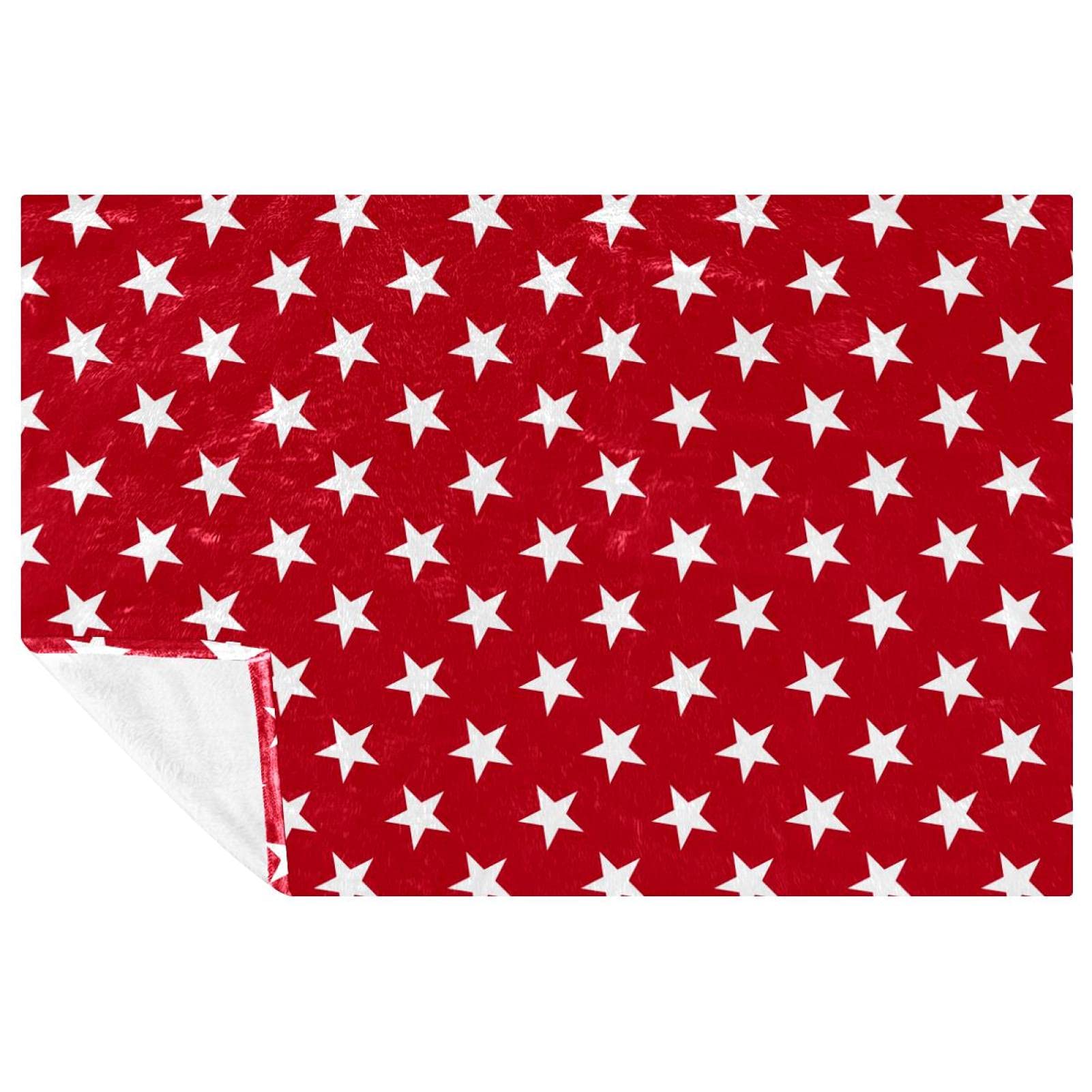 Couverture chaude à étoiles pour lit d'enfant : plaid cocooning rouge
