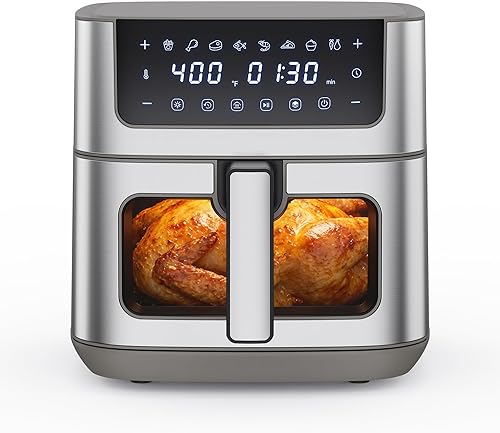NEWBULIG Air Fryer 6.34QT, Airfryer with Visible Window, 400 Fast Heating Air Fryers Oven with Nonstick and Dishwasher-Safe Basket, 8-in-1 Cooking
