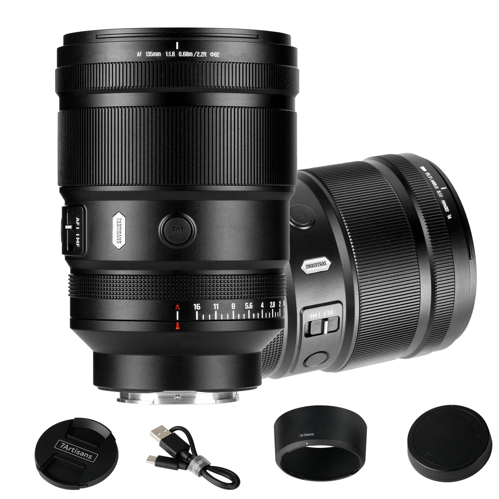 7artisans AF 135mm F1.8 Téléobjectif pour Nikon Z Mount,Plein Format à Mise au Point Automatique, AF/MF, focale Fixe,1000g,Deux Touches programmables FN,for Z9,Z8,Z7 II,Z50 II,ZFC,Z50,Z6,ZR