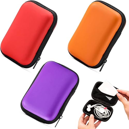Miniatura 7 de Estuche de almacenamiento de EVA impermeable, 3 piezas de funda rígida con cremallera para cables, banco de energía y disco duro4.72x3.35x1.5