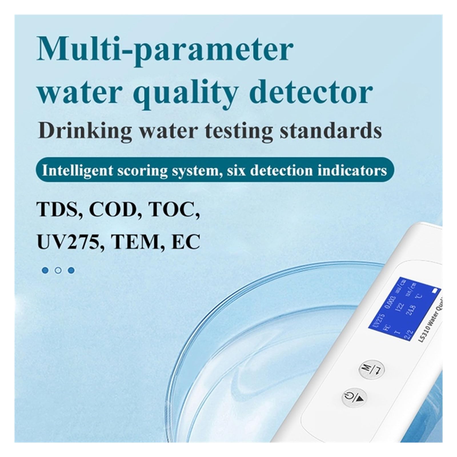 Medidor Digital de COD, TOC, UV275 y TDS LS310 for Agua Potable y Aguas Superficiales.