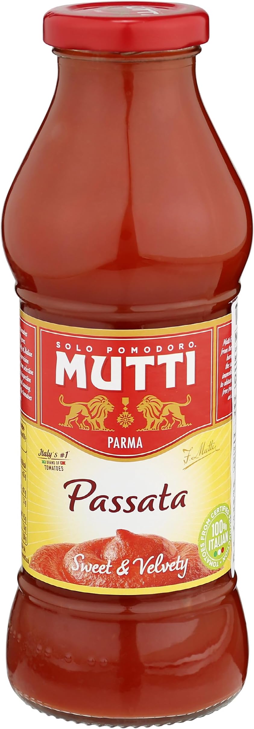Tomato Puree (Passata), 14 oz. | 1 Pack | Italy’s #1 Brand of Tomatoes | Fresh Taste for Cooking | Canned Tomatoes | Vegan Friendly & Gluten Free | No Additives or Preservatives