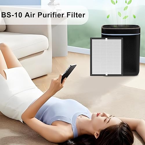 Miniatura 6 de Filtros HEPA de repuesto compatibles con el purificador de aire PARTU BS-10, filtración de 3 etapas de carbón activado de alta eficiencia, paquete