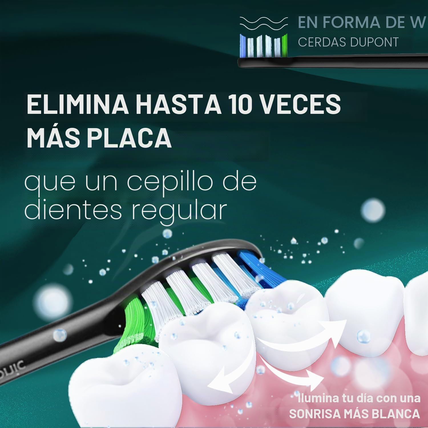 Wagner Stern IntelliBrush Series - Cepillo de dientes eléctrico blanqueador con sensor de presión. Ofrece 4 modos de cepillado, 3 intensidades, 8 cabezales de cepillo suaves y un estuche de viaje de