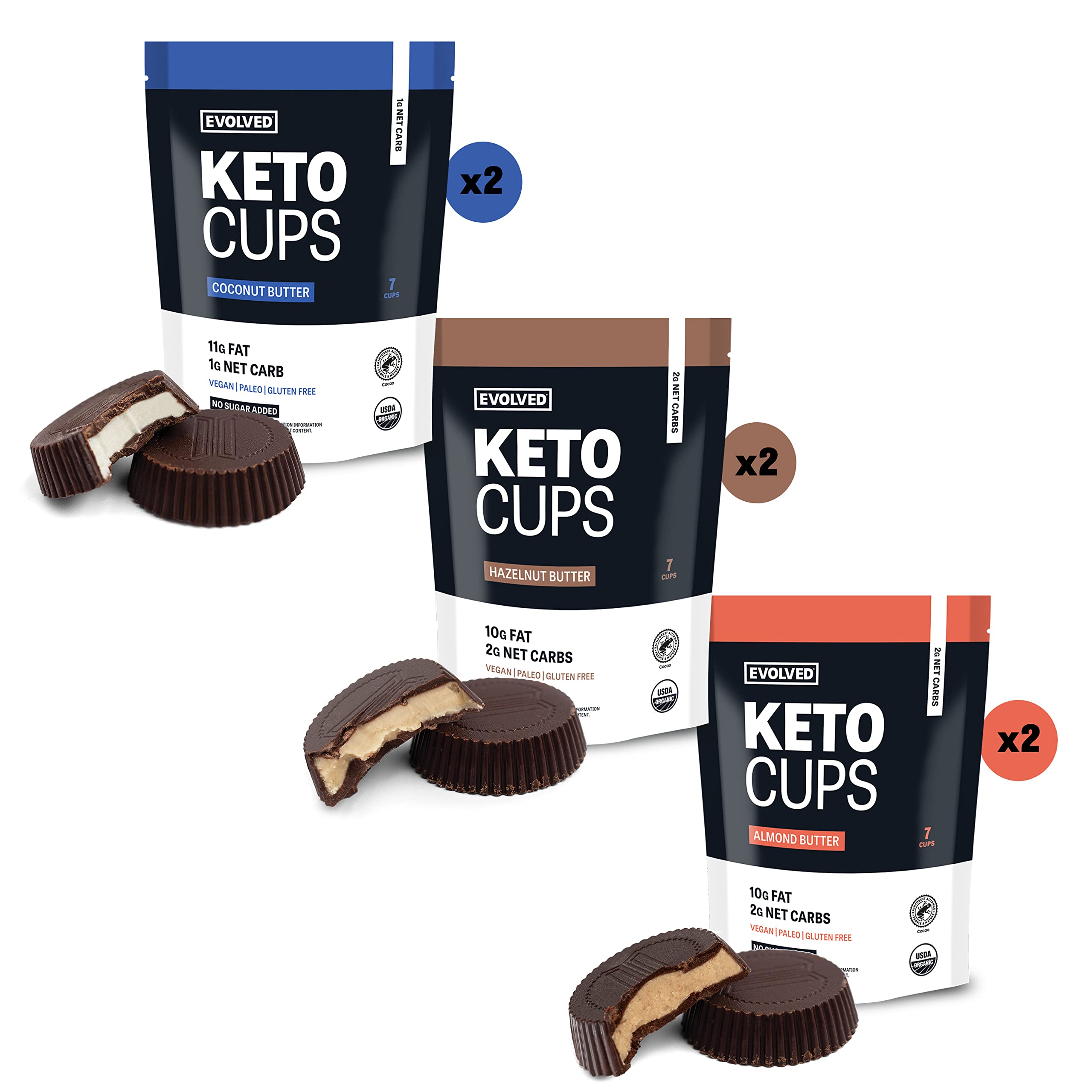 Buy EVOLVED Chocolate Keto Cup Variety Pack, 4.93oz. Pouches (Count of