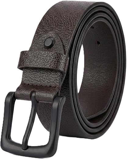 Dark & Dusky Men's Genuine Leather Belt for Men | Formal & Casual | Stylish Buckle | Office, Jeans & Trouser Belt