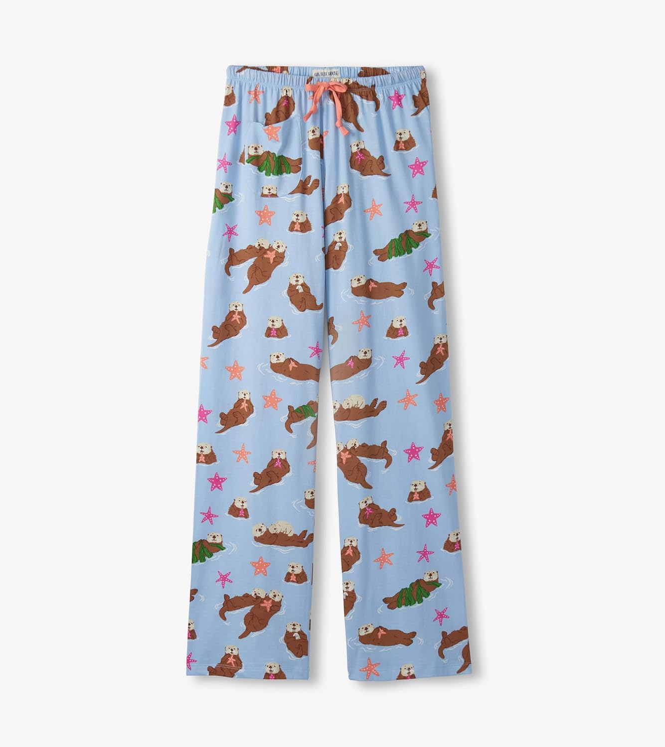 Little Blue House Women's Jersey Pajama Pants, Happy Otters, X-Large - Image 2