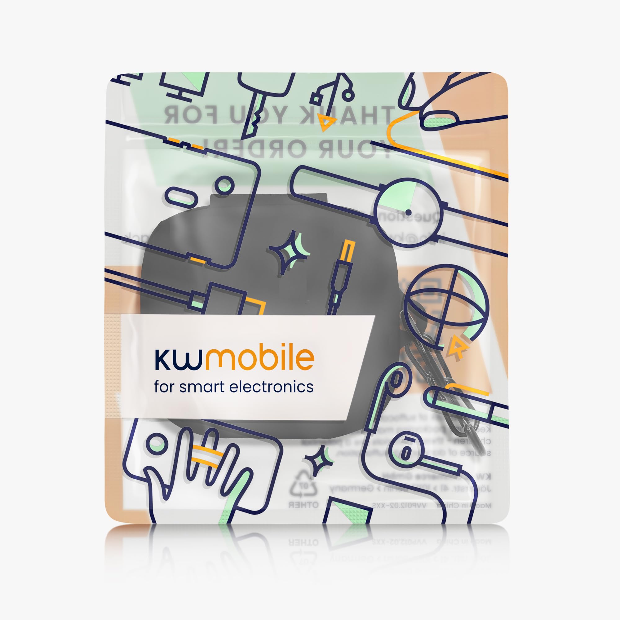 kwmobile Custodia Caricatore Compatibile con Anker Soundcore P30i - Cover Silicone nero - Rivestimento Gommato Protezione con Gancio