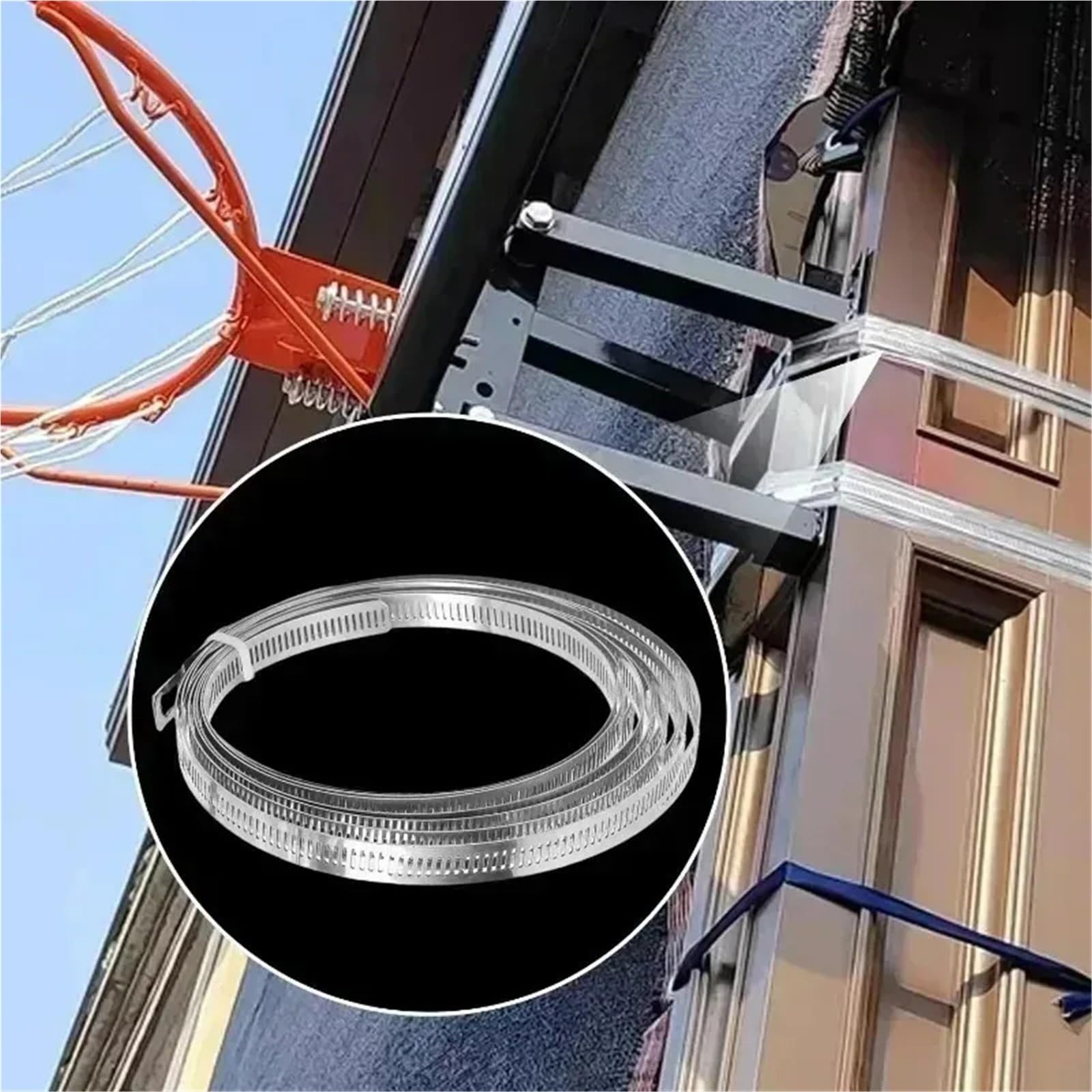 Juego de 3 abrazaderas manguera ajustables, engranaje tornillo sin fin, sujetadores abrazadera acero inoxidable, accesorios for automóviles, y para Manguera(2.5m)
