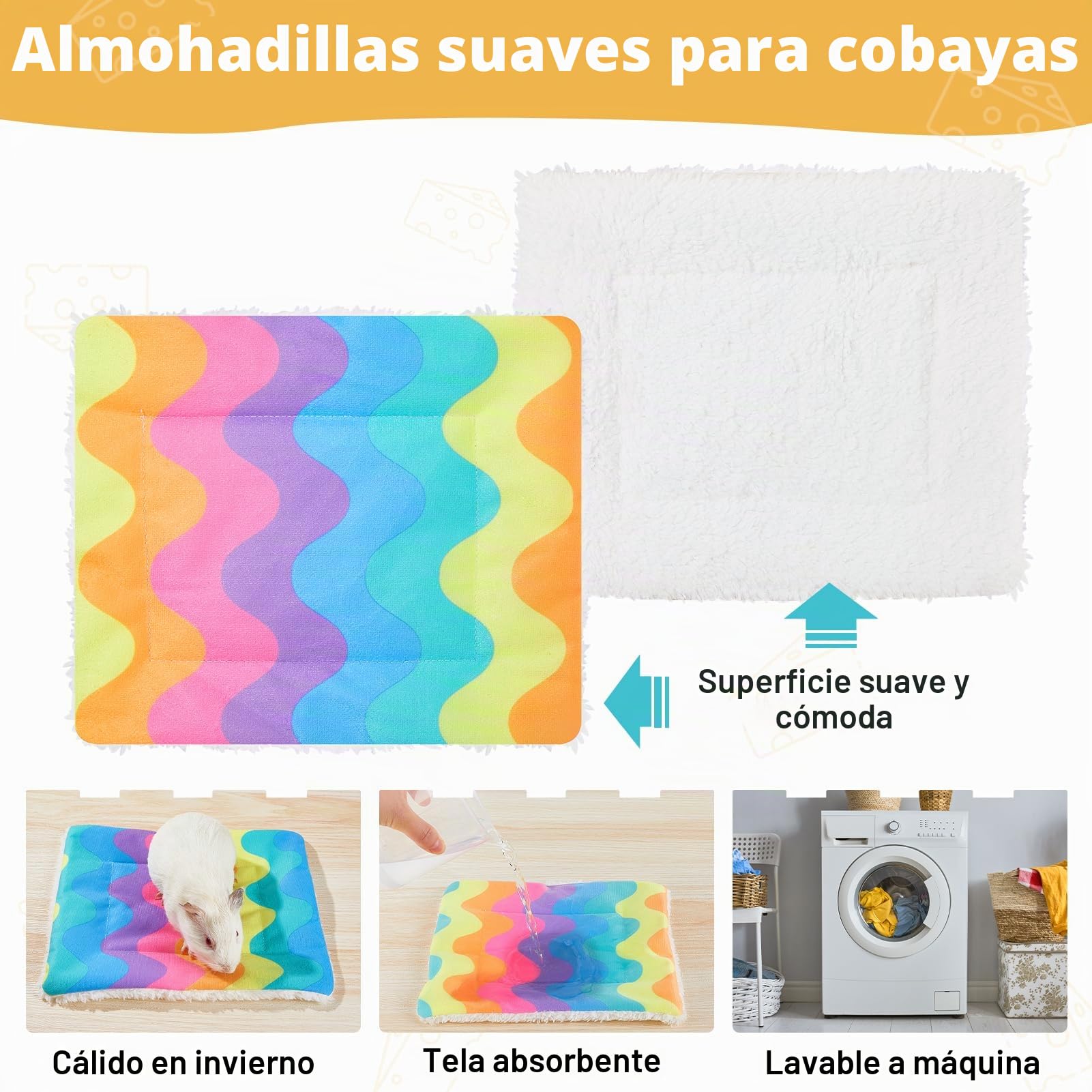 Casita de Madera para Cobayas, Casa Refugio para Pequeños Animales con Rampa y Varias Puertas