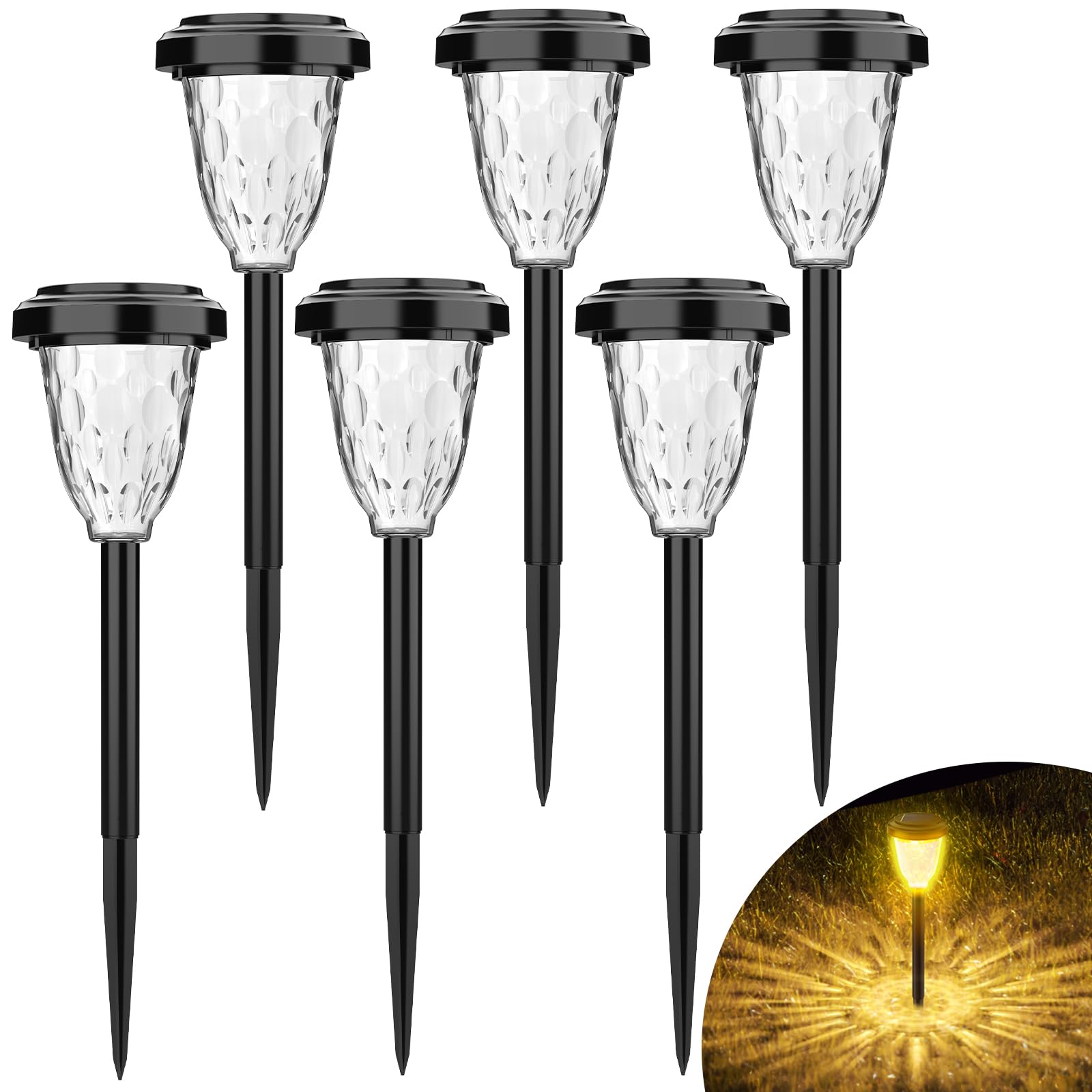FIFlying Solarlampen für Außen Garten, 8 Stück LED Solarleuchten, Garten Deko Beleuchtung, IP65 wasserdicht Solarlampe für Garten, Außen, Terrasse, Rasen, Hof, Wege - RGB