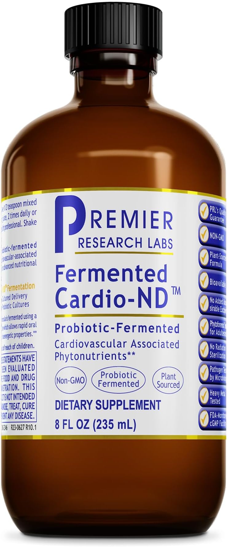Premier Research Labs Fermented Cardio-ND - 8 fl oz Bottle | Cardio Heart Health Support, Cardio Support Liquid Fermented in Probiotics for Women, Men, Adults, with Hawthorne Berry