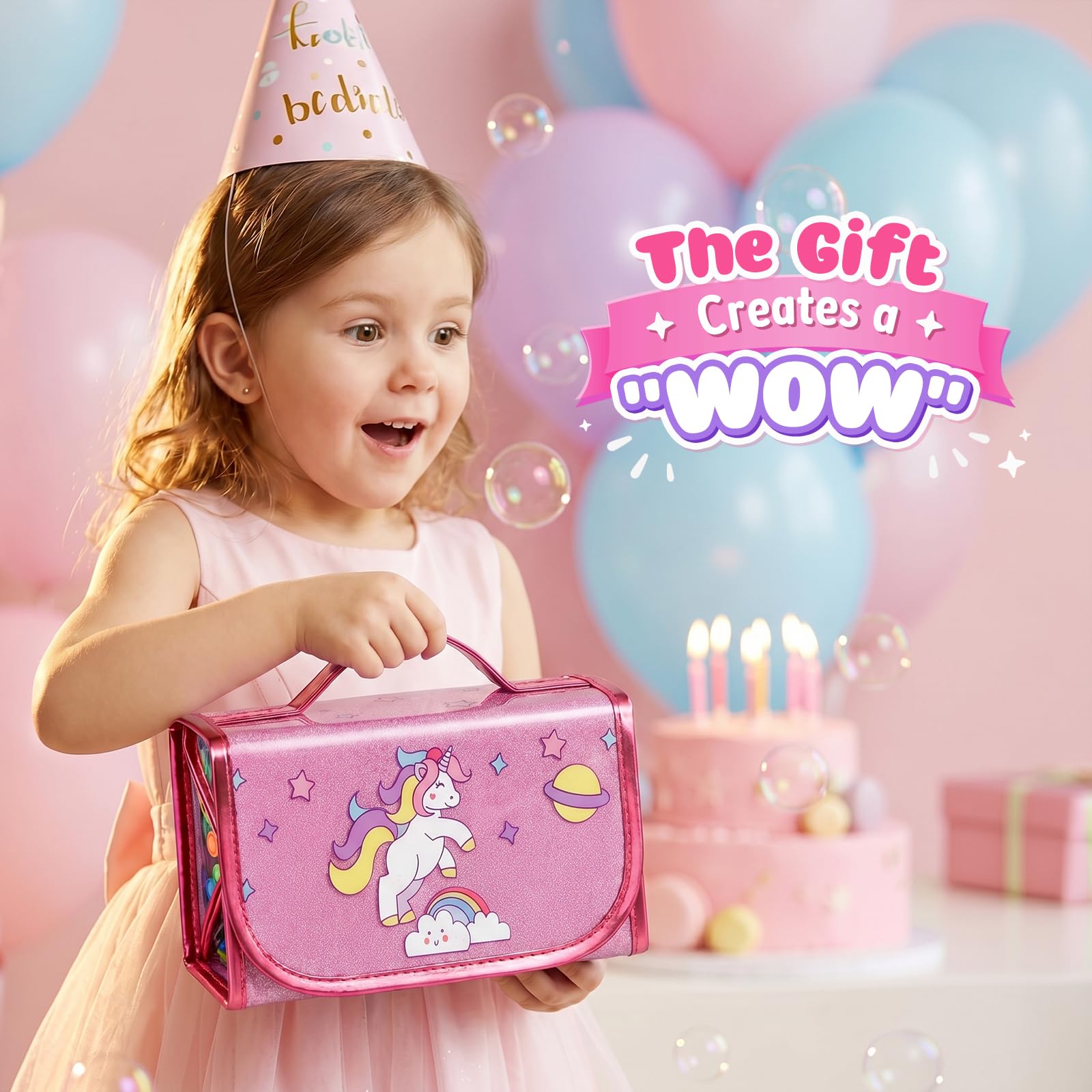 Hot Bee Cadeaux Licorne pour Filles, Set d'Art pour Enfants 3-5, Feutres Coloriage, Arts et Artisanat pour Enfants, Sets de Papeterie pour Filles