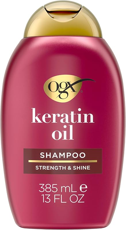 OGX Organix Anti-Breakage Keratin Oil Shampoo, 385ml | Anti-Frizz, Damaged Hair & Split Ends, Keratin Proteins & Argan Oil, Paraben-Free, Sulfate-Free Surfactants