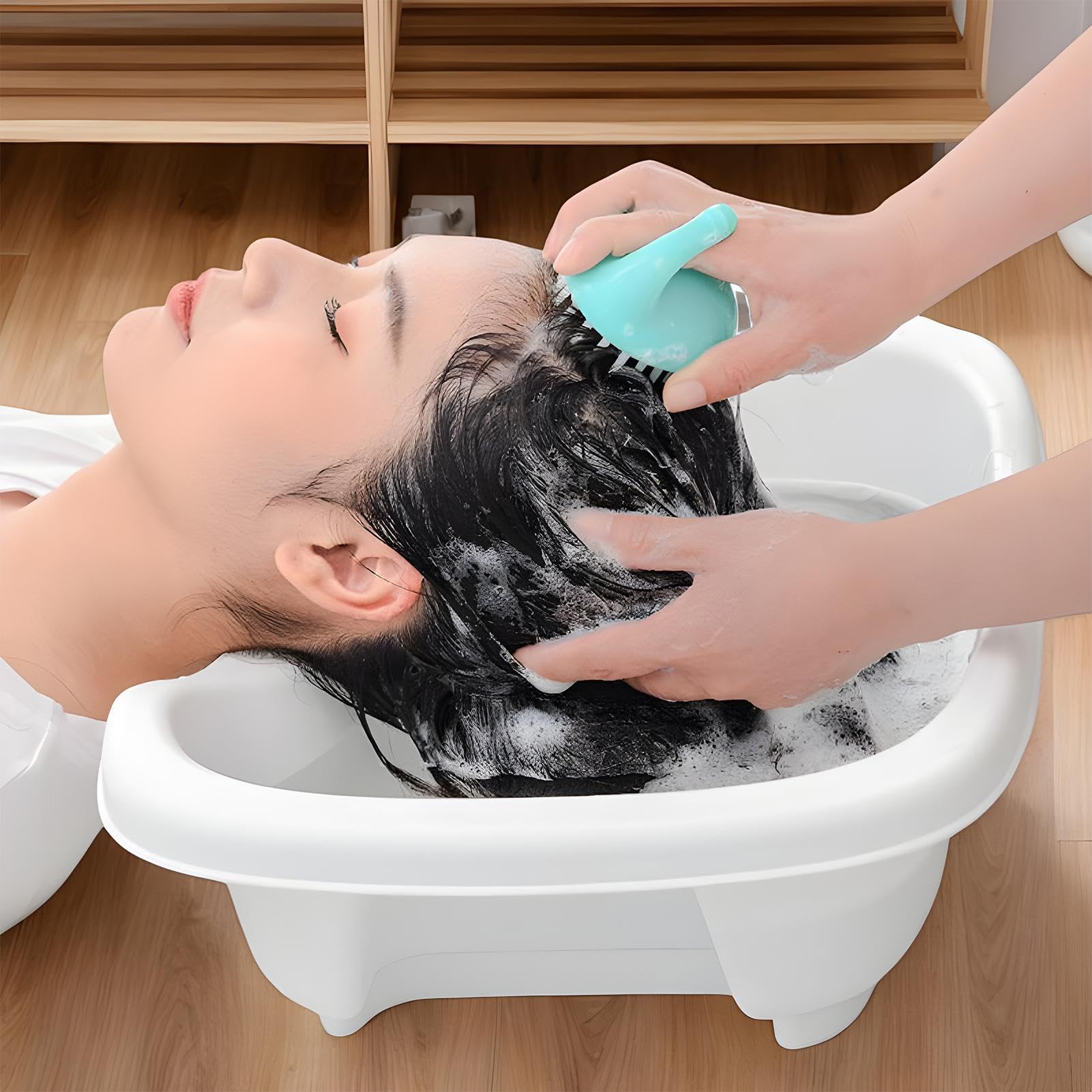 Haarwaschbecken, Shampoobecken – bequeme ergonomische Haarwaschstation | tragbar, tiefe Waschschüssel, Shampoo-Schüssel für Kinder, Behinderte, Heimgebrauch