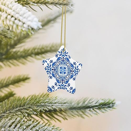 Miniatura 5 de Azulejos de cerámica portuguesa - Adornos de Navidad de cerámica 2023, adornos de árbol de Navidad, regalos personalizados para decoración del
