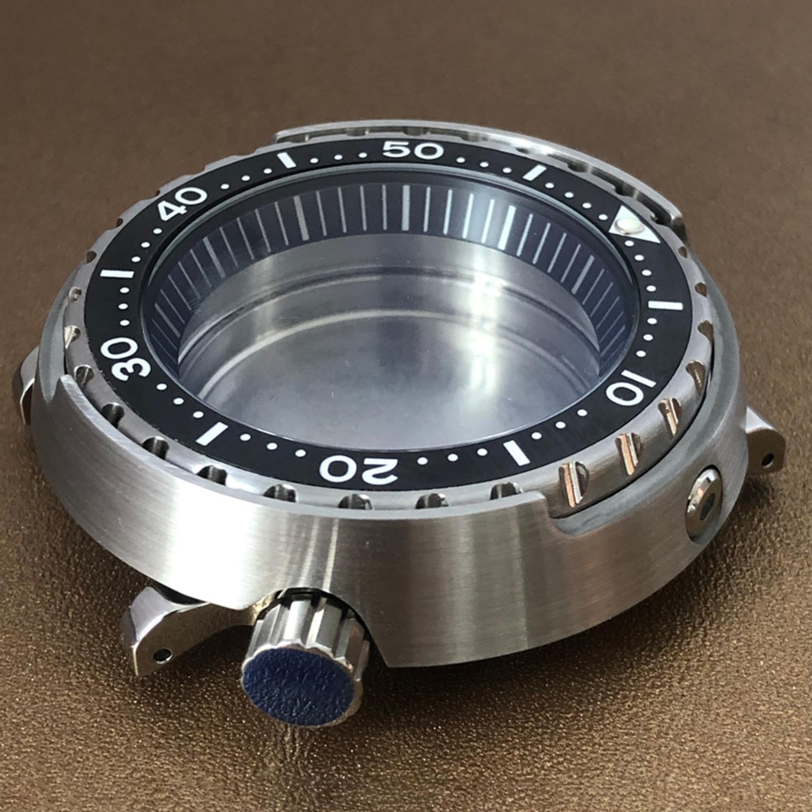 Obudowa ze szkłem mineralnym, 45 mm, obudowa ze stali nierdzewnej, akcesoria do zegarków do mechanizmu mechanicznego Nh35 i Nh36