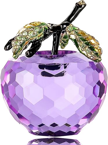 Vista 12 de Crystal Apple Figurine Paperweight, Handmade Statue Ornament Home Decoration, Collectible Crystal Crafts, Come with Gift Box, Great Gift for